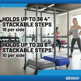 US Weight Durable Rolling Stackable Steps Storage Cart