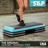 The Step The Step Health Club Size Platform With four (4) Original Risers - Teal