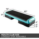 The Step The Step Health Club Size Platform With four (4) Original Risers - Teal