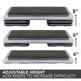 The Step The Step Health Club Size Platform With Four (4) Original Risers - Grey