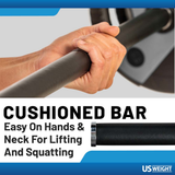 US Weight 54 Pound Adjustable Weight Set with Barbell, Dumbbells, and Kettlebell Handle – Versatile Exercise Equipment for Home Gym Workouts