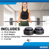 USW 55 lb. Barbell Weight Set